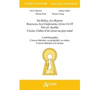 Khagnes 2015 Du Bellay, Les regrets. Rousseau, Les Confesions, Livres I à VI Nerval, Aurélia, Césaire, Cahier d'un retour au pays natal - FAULOT/KERN/MICHEL - Atlande Eds - broché - Scolaire / Univers
