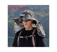 (Khaki)Chapeau de soleil camouflage équipé d'un ventilateur de charge et protection du cou pour tous les jours