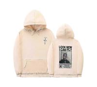 (Khaki,M)Cactus Jack Hoodie Men Women Double-sided Logo Print Look Mom I Can Fly Travis Scott Hoodies Unisex Fashion Hip Hop Streetwear