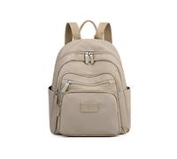 (Khaki)New Dark Green Women's Backpack Waterproof Nylon Backpack Student School Bag Suitable For Girls' Small Travel Rucksack