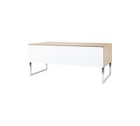 Norstone - Table double plateaux - Pour écrans plats jusqu'à 60'' - Fixable au mur - Modulable - Blanc/Chêne