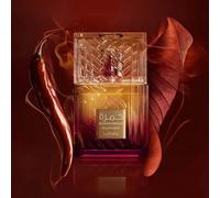 Khamrah 100ML Eau de Parfum mixte notes de tête: cannelle, noix de muscade, bergamotenotes de cœur: praliné, dattes, tubéreuse, mahonianotes de fond: vanille, fèves de tonka, myrrhe, benzoïne, Akigala