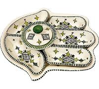 Khamsa trempette et servet-poterie et fait à la main - 7 pièces