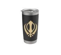 KHANDA SYMBOLE SIKH SIKHISME Gobelet isotherme en acier inoxydable double paroi