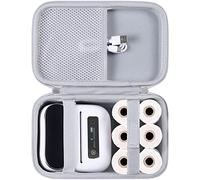 khanka Dur avec étiqueteuse m221/M220/M110/m110s - Étiqueteuse Bluetooth portable sac de rangement pour étiquettes d'imprimante, câble USB et accessoires (étui uniquement) (blanc)