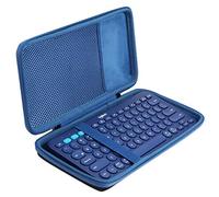 khanka Dur Cas étui de Voyage Housse Porter pour Logitech K380 Clavier (Doublure Bleue)