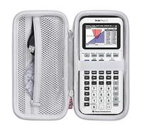 Khanka Étui de voyage rigide de rechange pour calculatrice graphique Texas Instruments TI-83 Plus/TI-84 Plus/TI-84 Plus CE (blanc brillant)
