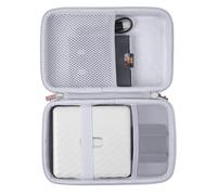 Khanka Étui pour Fujifilm Instax Link Wide Imprimante Photo, Sac de Transport avec Poche pour Accessoires Instax Link Wide (Housse + Album Photo, Blanc Cendré)