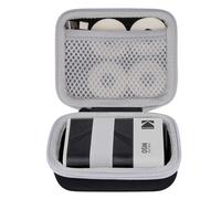 Khanka Label Era M50 Étui de Transport Rigide en EVA pour Machine à étiqueter, Compatible avec la Housse de Protection Era M50 de, Noir, Fermeture éclair Blanche (étui Uniquement)