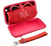 Khanka pour JBL Charge 6 Enceinte Bluetooth Portable Coque de Transport Rigide de Voyage avec Bandeoulière, Coque Seulement (Rouge)