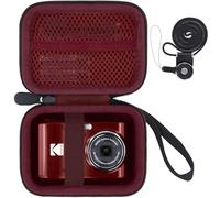 Khanka pour Kodak PIXPRO FZ55/FZ45/FZ43 Appareil Photo Numérique 16MP Étui Rigide de Transport avec Poignée et Sangle de Cou,Étui Seulement（Rouge）