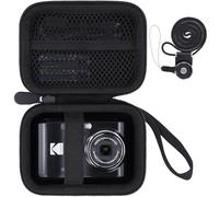 Khanka pour Kodak PIXPRO FZ55/FZ45/FZ43 Appareil Photo Numérique 16MP Étui Rigide de Transport avec Poignée et Sangle de Cou,Étui Seulement（Noir）