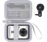 Khanka pour Kodak PIXPRO FZ55/FZ45/FZ43 Appareil Photo Numérique 16MP Étui Rigide de Transport avec Poignée et Sangle de Cou,Étui Seulement(Blanc)