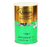 Khanum Graisse au beurre pur Ghee 1000 g - Graisse de beurre de qualité supérieure pour rôtir, cuire et cuire | Parfait pour frire, point de fumée élevé, sans additifs, avec autocollant kajal