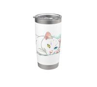 Khao Manee Rare Odd-Eye Race Thai Anime Chat Blanc Gobelet isotherme en acier inoxydable double paroi