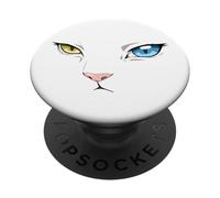 Khao Manee Rare Odd-Eye Race Thai Anime Chat Blanc PopSockets PopGrip Adhésif