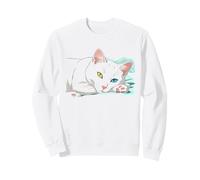 Khao Manee Rare Odd-Eye Race Thai Anime Chat Blanc Sweatshirt