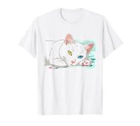 Khao Manee Rare Odd-Eye Race Thai Anime Chat Blanc T-Shirt