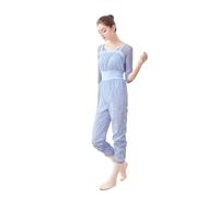 KHASCBNF Ballet Warmup Pants Pantalon de Ballet, Pantalon Yoga, Fitness, Danse, d'échauffement, Combinaison Caraco for Femme, Ample, Court(Long Blue,S)