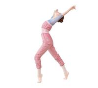 KHASCBNF Ballet Warmup Pants Pantalon de Ballet, Pantalon Yoga, Fitness, Danse, d'échauffement, Combinaison Caraco for Femme, Ample, Court(Long Pink,S)