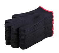 KHASCBNF Gants De Travail En Coton Gants de travail épais résistants, en Nylon noir, protection antidérapante, sécurité, Anti-coupure, mitaines d'usure, gants boucher cuisine(X-large thick,9 pairs)