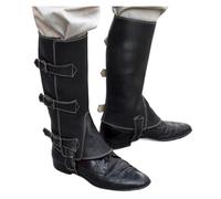 KHASCBNF GuêTres D'éQuitation Guêtres en Cuir Armor Half Chaps, Chaussures de randonnée, Couvre-Boucles, kit Jambe Moto for Hommes et Femmes(Black Gaiters)