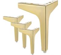 KHASCBNF Pieds De Meubles en Métal Lot de 4 Pieds Meuble en métal, triangulaires for Meubles, Remplacement Facile for armoires, canapés et chaises(4PCS 10CM Silver)