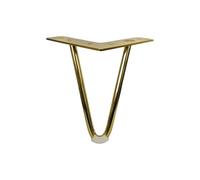 KHASCBNF Pieds De Meubles en Métal Pieds de Meubles en Acier Inoxydable (1 pièce) for Salle Bain, Meuble, Table Basse, canapé, lit, Chaise, Fixations réglables(Gold 20cm)