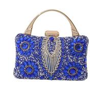 KHASCBNF Pochette Soirée Pochette de soirée en perles strass for femme, sac à main fête mariage, banquet, mariée exquis(Blue)