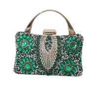 KHASCBNF Pochette Soirée Pochette de soirée en perles strass for femme, sac à main fête mariage, banquet, mariée exquis(Green)