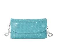KHASCBNF Pochette Soirée Pochette de soirée en strass for femmes, sac à main brillant et scintillant, mini cuir PU avec diamants, sacs bandoulière for(Blue)