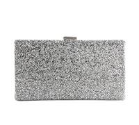 KHASCBNF Pochette Soirée Pochette de soirée for femme, pochette mariage à paillettes en diamant, sac main et for fête, banquet, bandoulière deux chaînes(Design A silver)