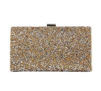 KHASCBNF Pochette Soirée Pochette de soirée for femme, pochette mariage à paillettes en diamant, sac main et for fête, banquet, bandoulière deux chaînes(Design A gold)