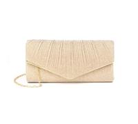 KHASCBNF Pochette Soirée Pochette de soirée for femme, sac à main enveloppe paillettes avec chaîne détachable for mariage et fête(Gold)