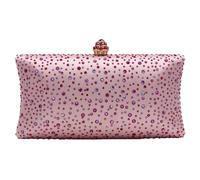 KHASCBNF Pochette Soirée Pochette perlée for femme, sac à main en strass et cristal, de soirée paillettes for fête mariage, bandoulière avec chaîne métal(Pink)
