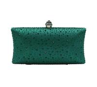 KHASCBNF Pochette Soirée Pochette perlée for femme, sac à main en strass et cristal, de soirée paillettes for fête mariage, bandoulière avec chaîne métal(Green)