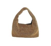 KHASCBNF Pochette Soirée Sacs de soirée à paillettes et strass for femmes, sacs main portables couleur unie for(Gold)