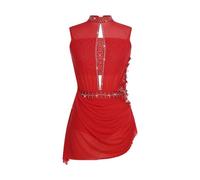 KHASCBNF Robe Justaucorps De Danse Lyrique for Femme | Robe sans manches en maille strass, Costume de compétition de patinage artistique