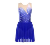 KHASCBNF Robe Justaucorps De Danse Lyrique for Femme | Robe sans manches en maille strass, Costume de compétition de patinage artistique