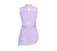 KHASCBNF Robe Justaucorps De Danse Lyrique for Femme | Robe sans manches en maille strass, Costume de compétition de patinage artistique