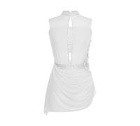 KHASCBNF Robe Justaucorps De Danse Lyrique for Femme | Robe sans manches en maille strass, Costume de compétition de patinage artistique