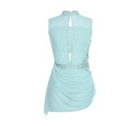 KHASCBNF Robe Justaucorps De Danse Lyrique for Femme | Robe sans manches en maille strass, Costume de compétition de patinage artistique