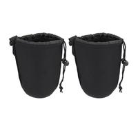 KHASCBNF Sac Appareil Photo 2pcs Lens Pouch Bag Drawstring Neoprene Camera Protective Case Universal Diameter 8cm Length