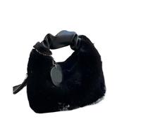 KHASCBNF Sacs A Bandouliere Women's Plush Handle Shoulder Crossbody Bag Small Tote Casual Winter Style(Black)