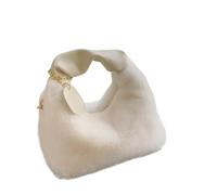KHASCBNF Sacs A Bandouliere Women's Plush Handle Shoulder Crossbody Bag Small Tote Casual Winter Style(White)