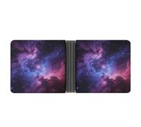 KHAUERBC Cosmic Nebula Portefeuille en cuir synthétique ultra doux pour homme, facile à transporter, design compact, portefeuille en cuir synthétique pour homme, design classique à deux volets avec
