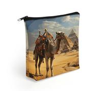 KHAUERBC Pyramid Camel Trousse de maquillage légère avec fermeture éclair pour adulte