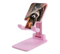 KHAUERBC Raccoon in The Fall Tree Hole Support de téléphone réglable en hauteur et angle, support de téléphone avec téléphones de 10,2 à 33 cm, iPad et tablette, support de téléphone portable pour
