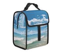 KHAUERBC Sandy Beach Sac à déjeuner double compartiment étanche isotherme avec poignée pour le travail et les voyages