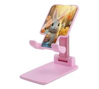 KHAUERBC Support de téléphone en forme de lapin et fleur réglable en hauteur et angle, support de téléphone avec téléphones de 10,2 à 33 cm, support de téléphone portable pour bureau, voyage